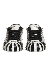 Dolce & Gabbana Black White Studded Low Top Sneakers Shoes